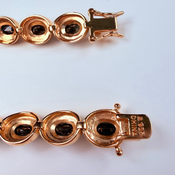 Ross Simons 9.6 CT Blue Sapphire & Diamond Sterling Silver 925 Tennis Bracelet - Picture 7 of 12